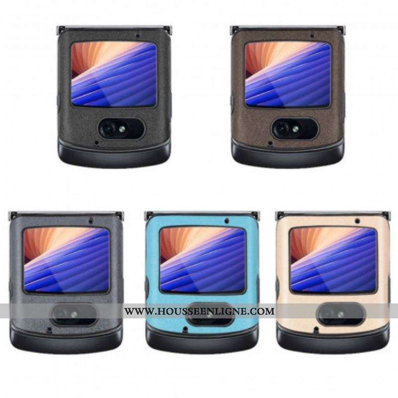 Coque Motorola Razr 5G Simili Cuir Sablé