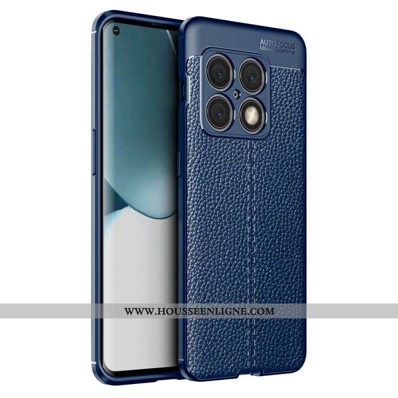 Coque OnePlus 10 Pro 5G Effet Cuir Litchi Double Line