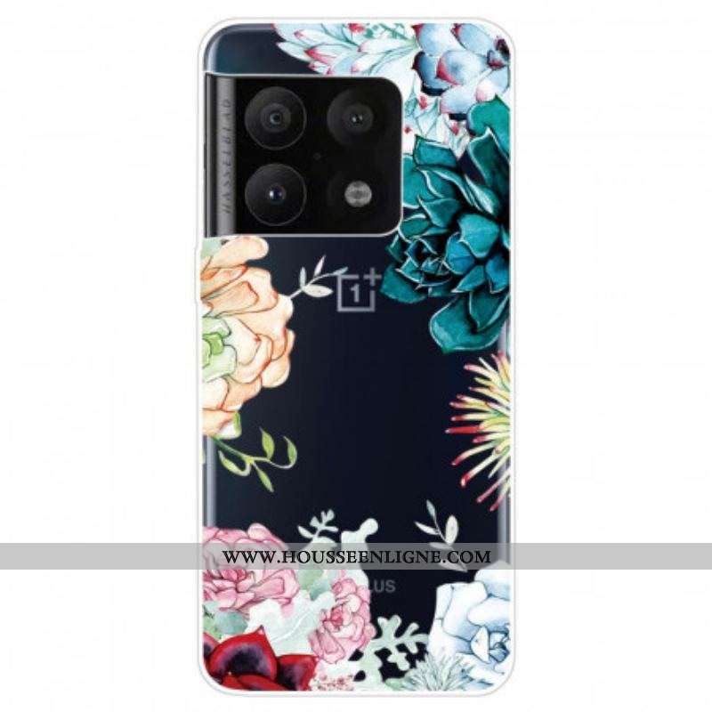 Coque OnePlus 10 Pro 5G Transparente Fleurs Aquarelle