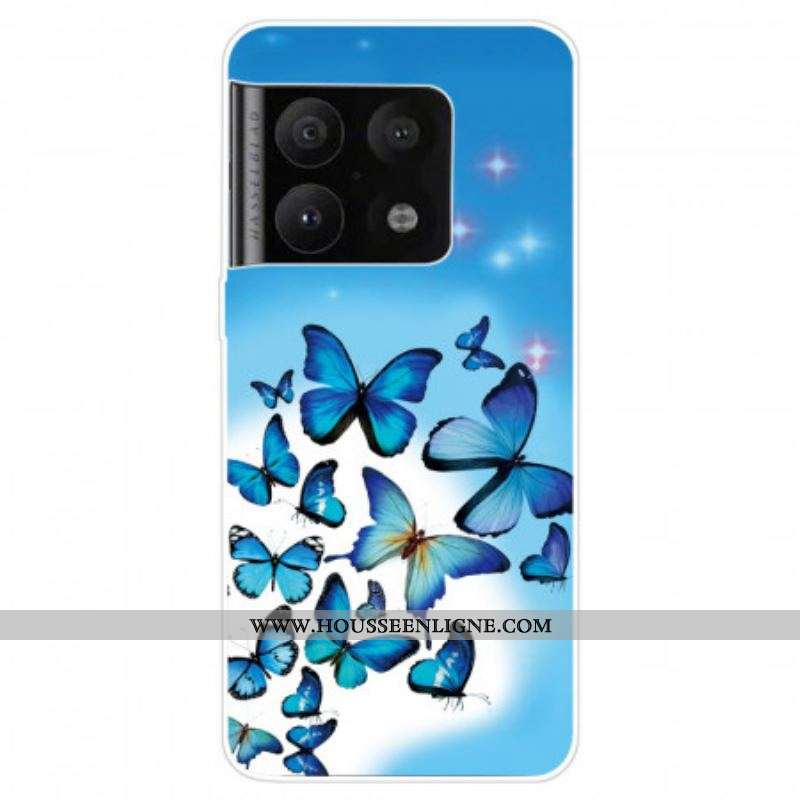 Coque OnePlus 10 Pro 5G Vol de Papillons Bleus
