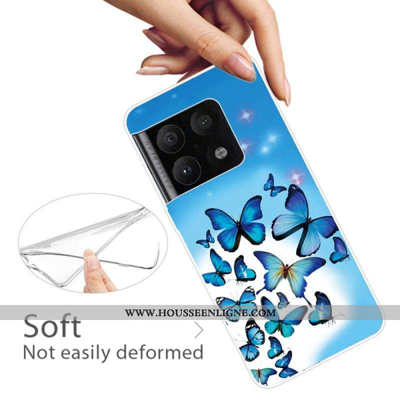 Coque OnePlus 10 Pro 5G Vol de Papillons Bleus