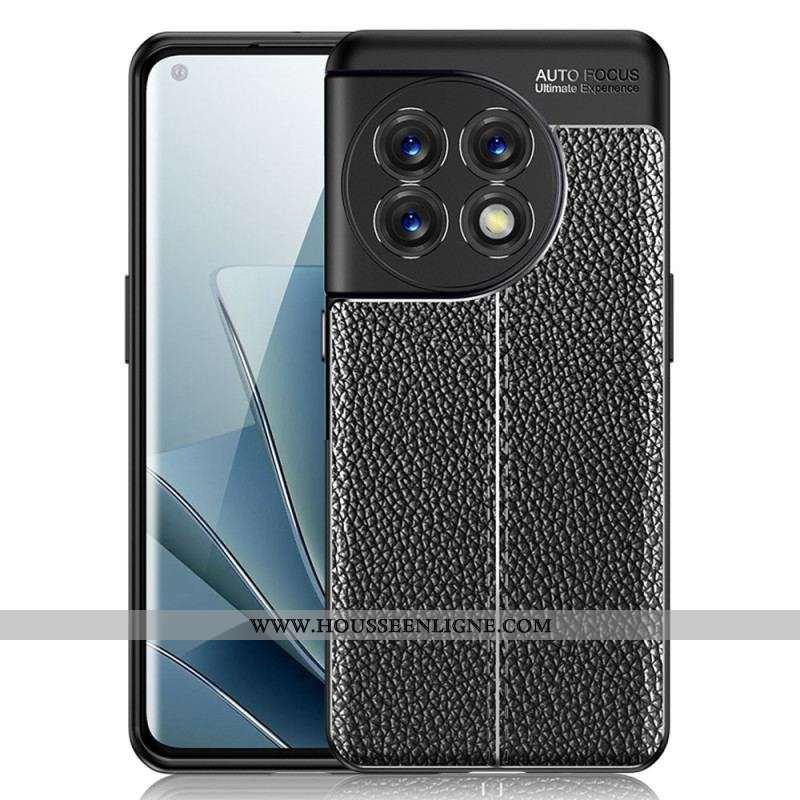 Coque OnePlus 11 5G Effet Cuir Litchi Double Line
