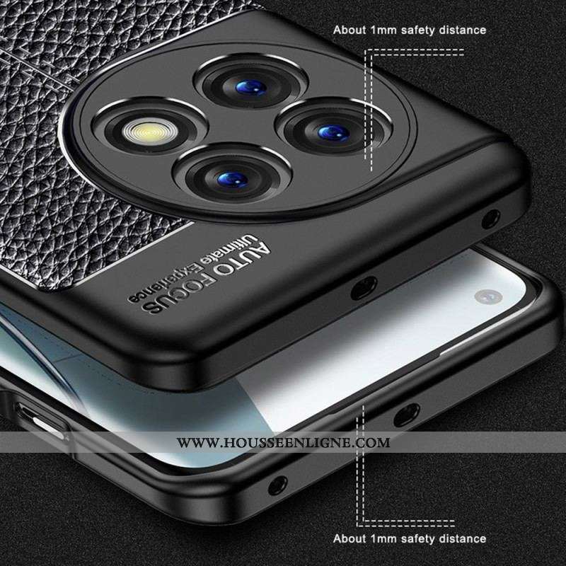 Coque OnePlus 11 5G Effet Cuir Litchi Double Line