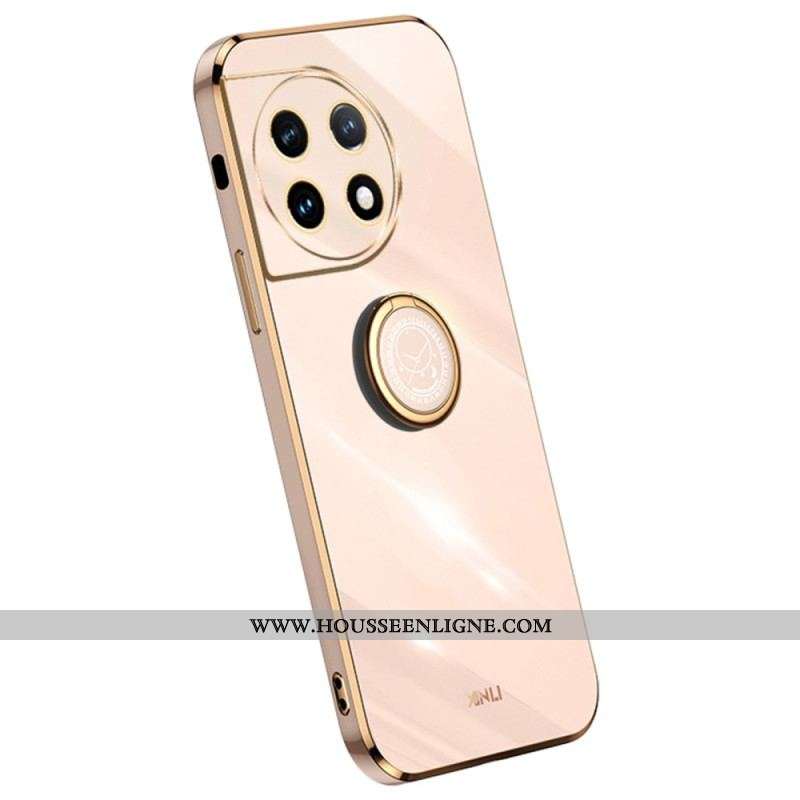 Coque OnePlus 11 5G Rebords Dorés avec Anneau-Support