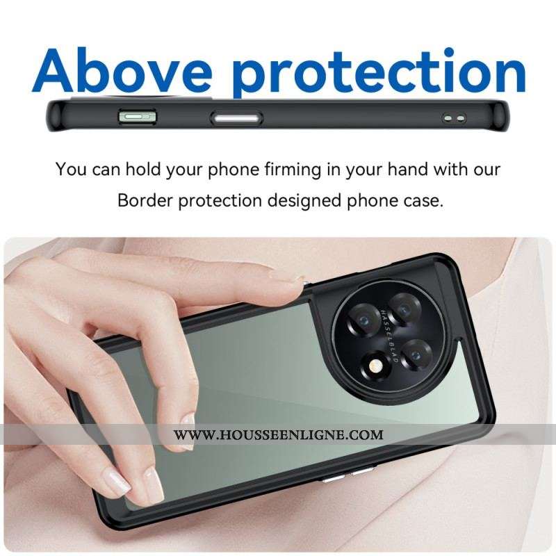 Coque OnePlus 11 5G Transparente Acrylique et Contour Coloré
