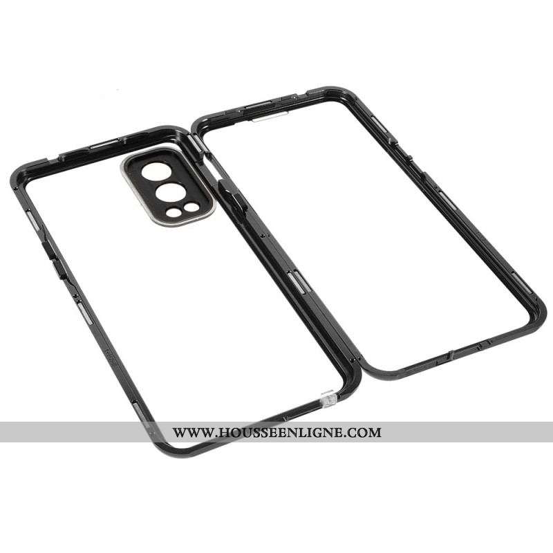 Coque OnePlus Nord 2 5G Deux Cotés Magnétique Verre Trempé et Métal