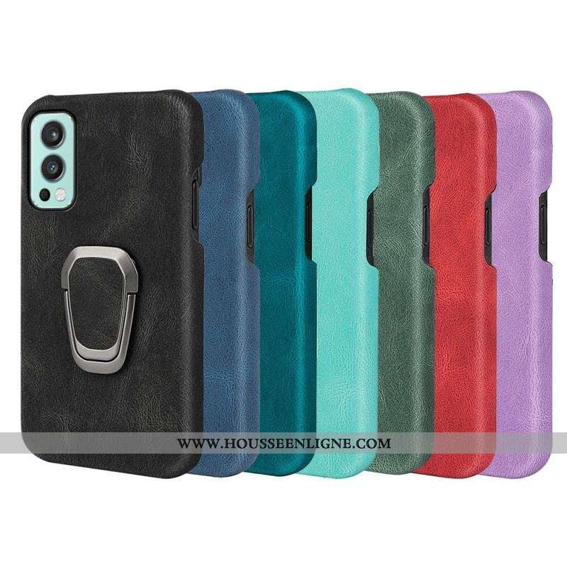 Coque OnePlus Nord 2 5G Effet Cuir Anneau-Support New Colors