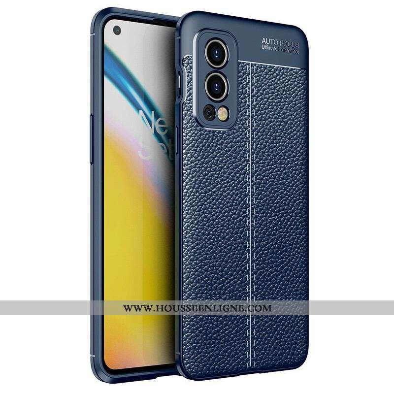 Coque OnePlus Nord 2 5G Effet Cuir Litchi Double Line