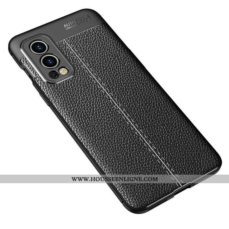 Coque OnePlus Nord 2 5G Effet Cuir Litchi Double Line