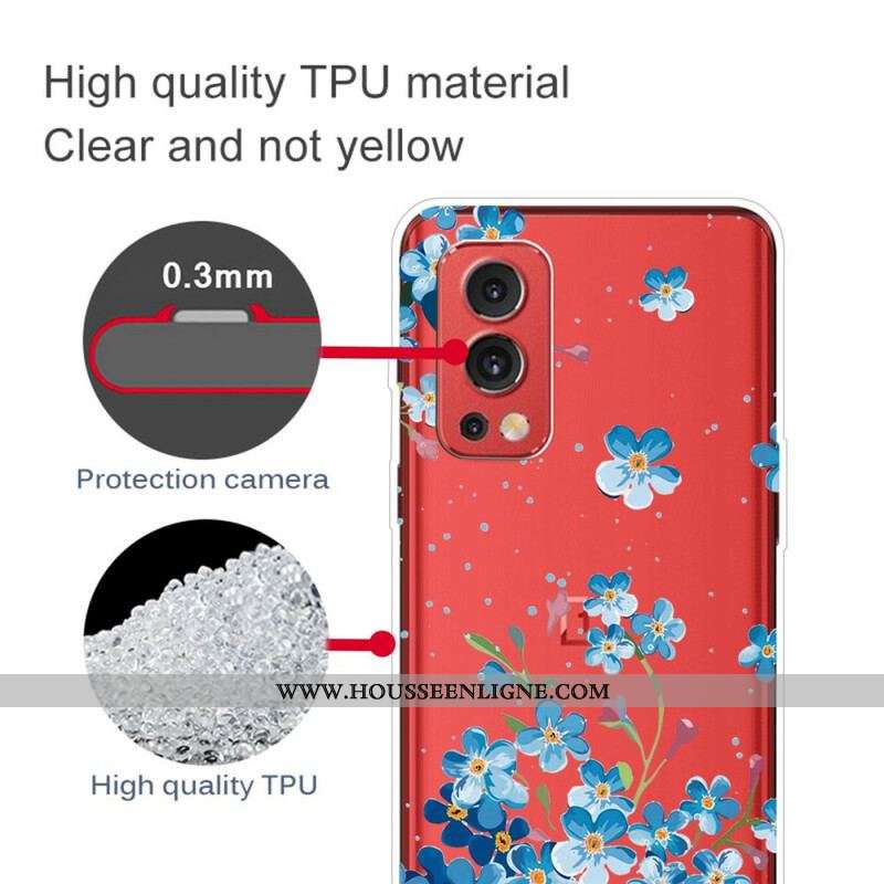 Coque OnePlus Nord 2 5G Fleurs Bleues