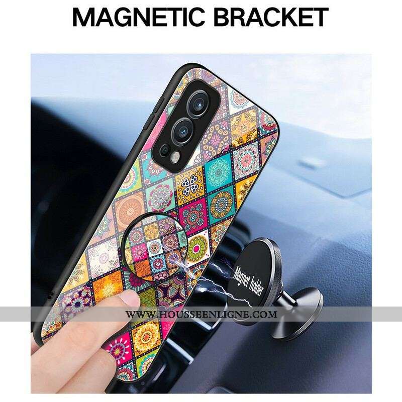 Coque OnePlus Nord 2 5G Support Magnétique Patchwork