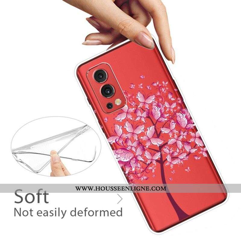 Coque OnePlus Nord 2 5G Transparente Arbre à Papillons