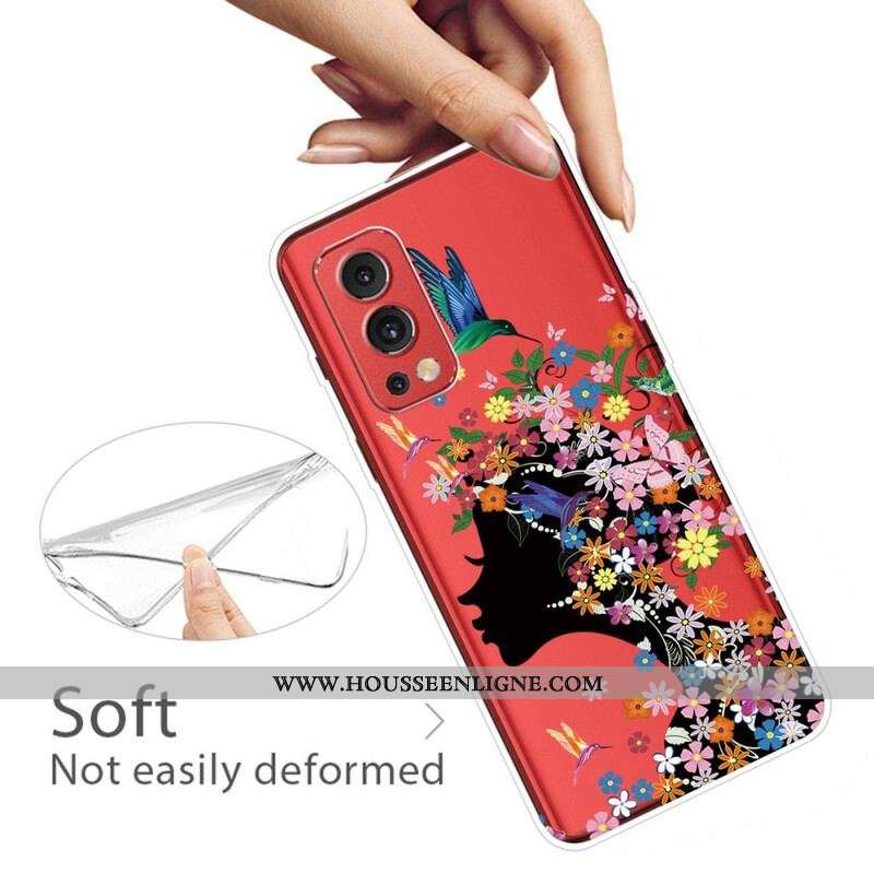 Coque OnePlus Nord 2 5G Transparente Chevelure Fleuri