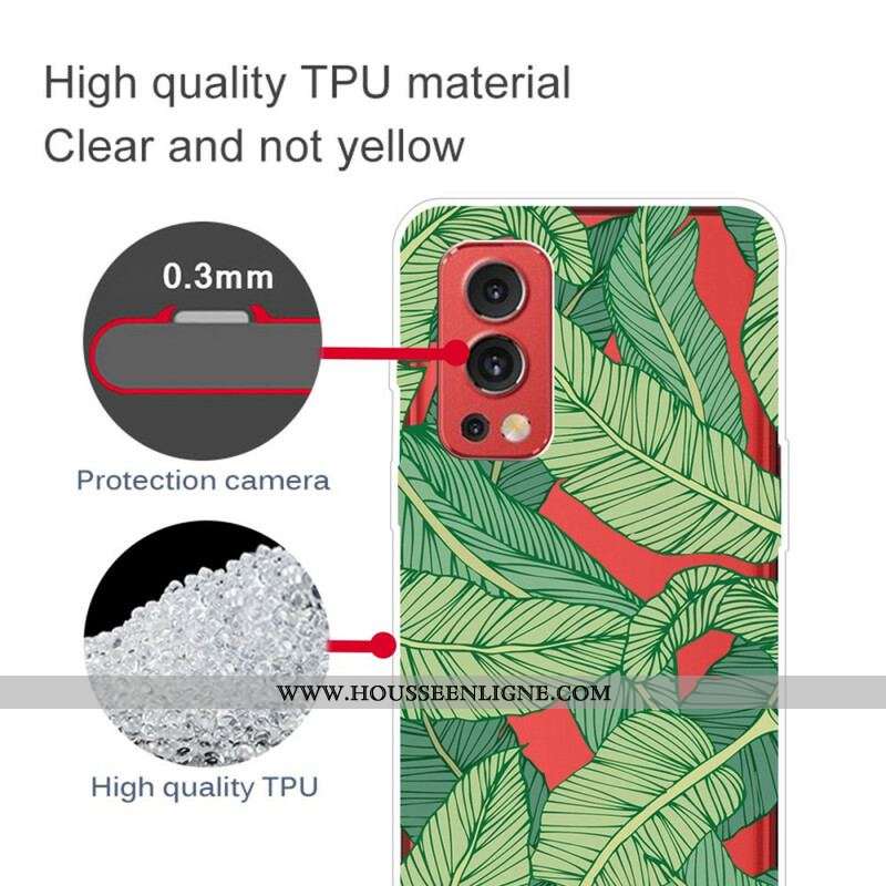 Coque OnePlus Nord 2 5G Transparente Feuilles Graphiques