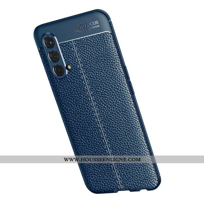 Coque OnePlus Nord CE 5G Effet Cuir Litchi Double Line