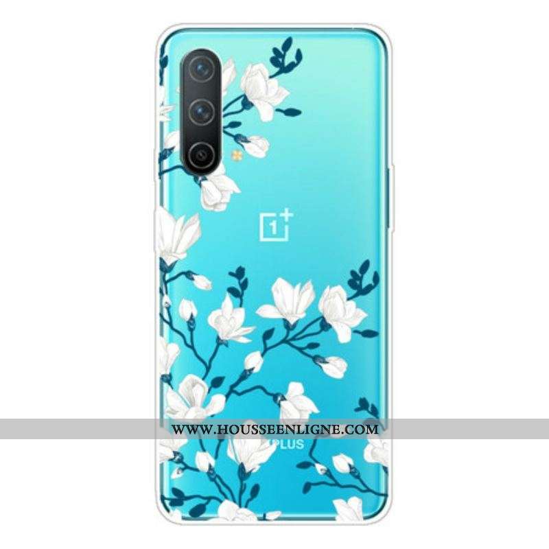 Coque OnePlus Nord CE 5G Fleurs Blanches