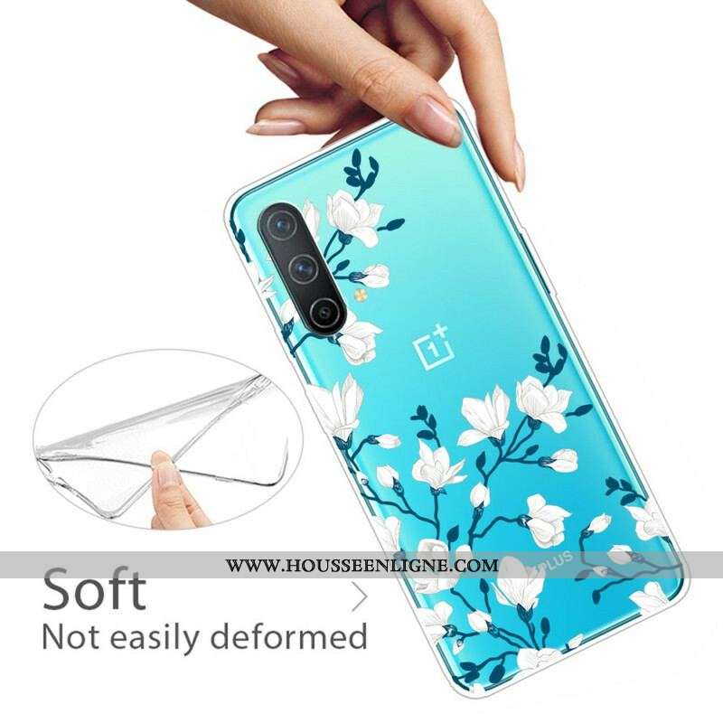 Coque OnePlus Nord CE 5G Fleurs Blanches