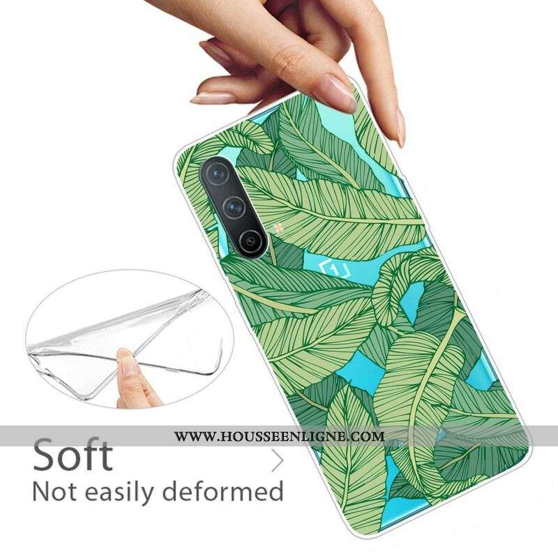 Coque OnePlus Nord CE 5G Transparente Feuilles Graphiques