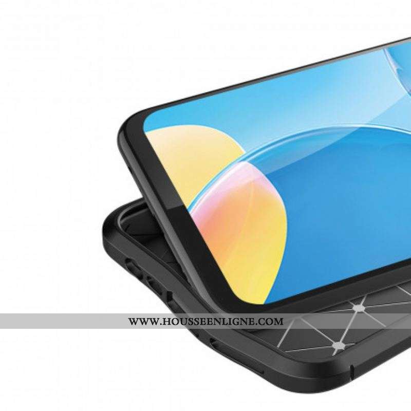 Coque Oppo A15 Effet Cuir Litchi Double line