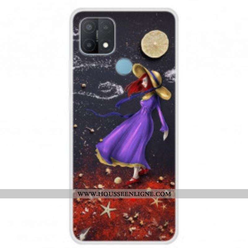 Coque Oppo A15 Femme à la Mer