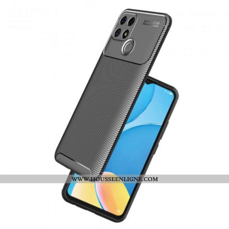 Coque Oppo A15 Flexible Texture Fibre Carbone