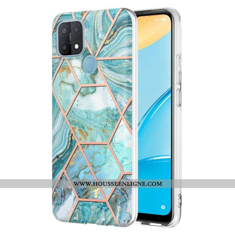 Coque Oppo A15 Marbre Géométrique Flashy