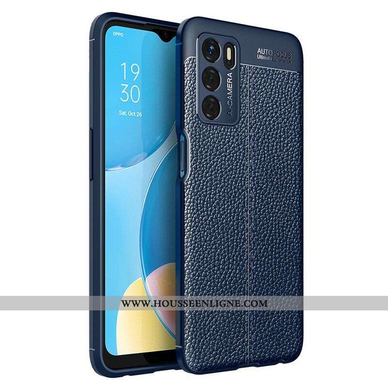 Coque Oppo A16 / A16s Effet Cuir Litchi Double line