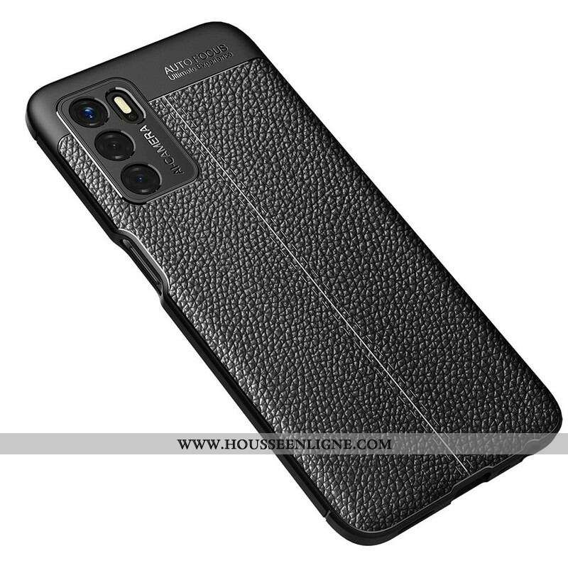 Coque Oppo A16 / A16s Effet Cuir Litchi Double line