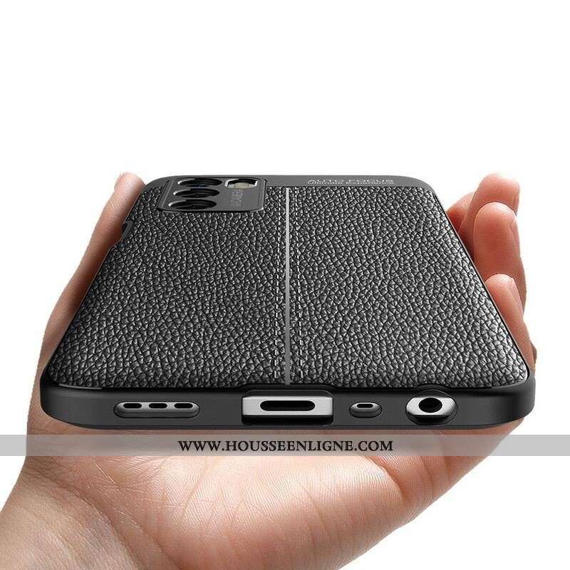 Coque Oppo A16 / A16s Effet Cuir Litchi Double line