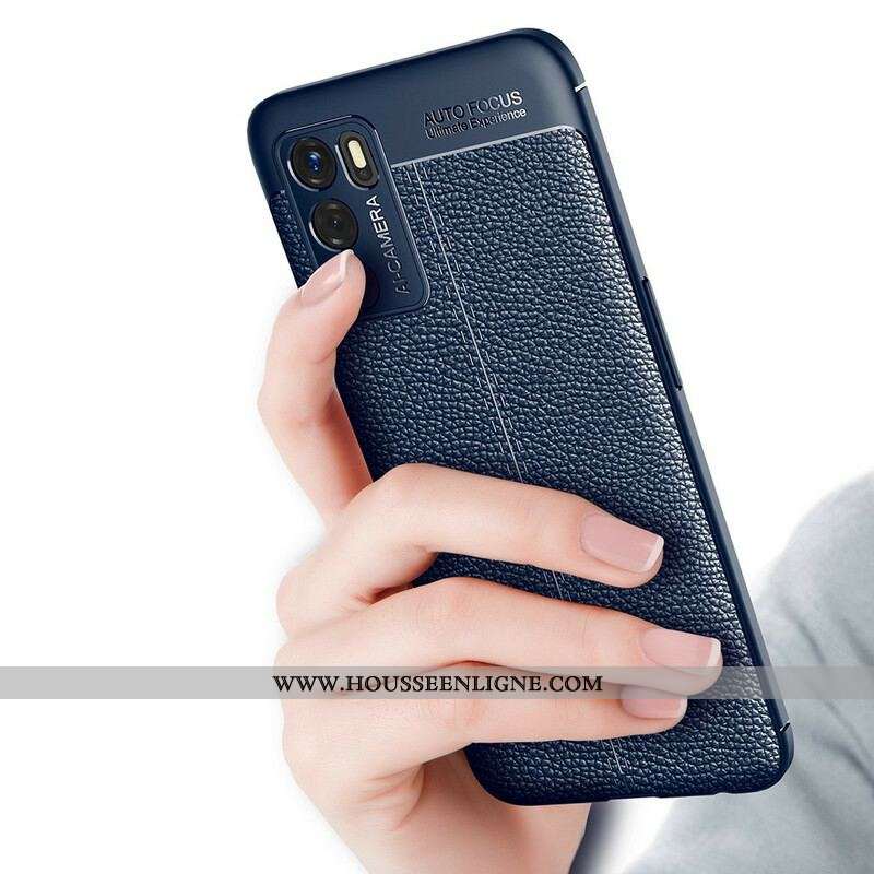 Coque Oppo A16 / A16s Effet Cuir Litchi Double line