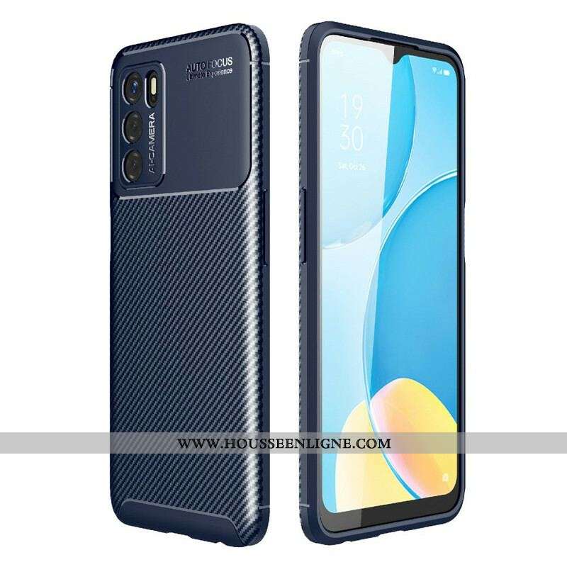 Coque Oppo A16 / A16s Flexible Texture Fibre Carbone