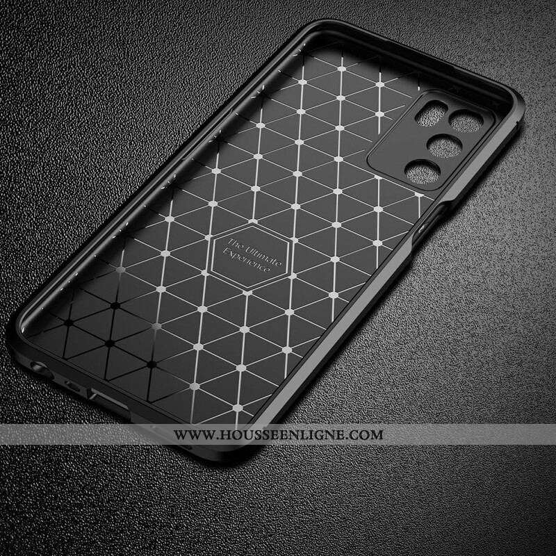 Coque Oppo A16 / A16s Flexible Texture Fibre Carbone