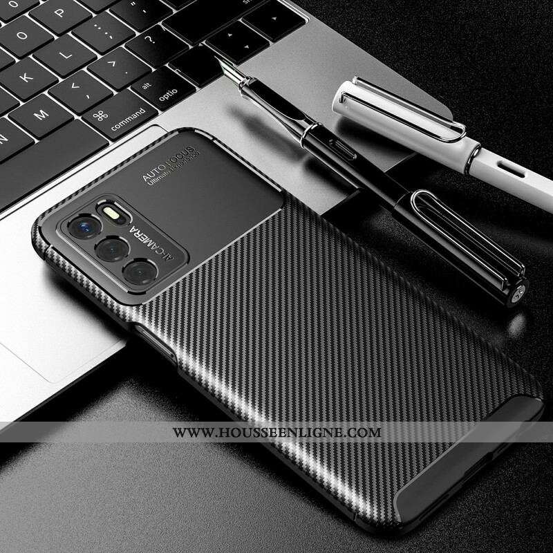 Coque Oppo A16 / A16s Flexible Texture Fibre Carbone