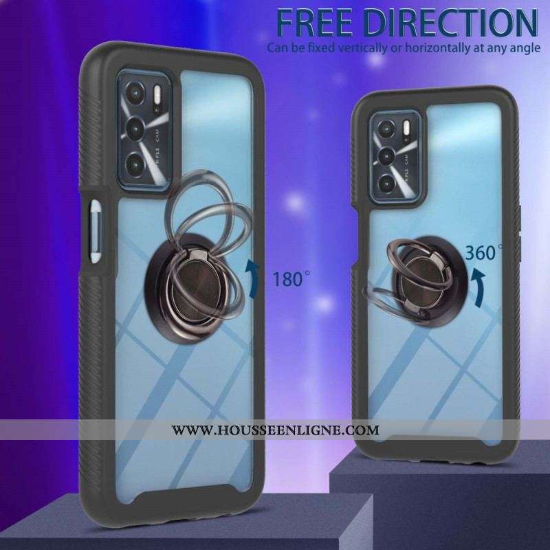 Coque Oppo A16 / A16s Hybride Contour Coloré avec Anneau