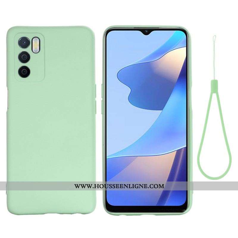 Coque Oppo A16 / A16s Silicone Liquide Avec Lanière