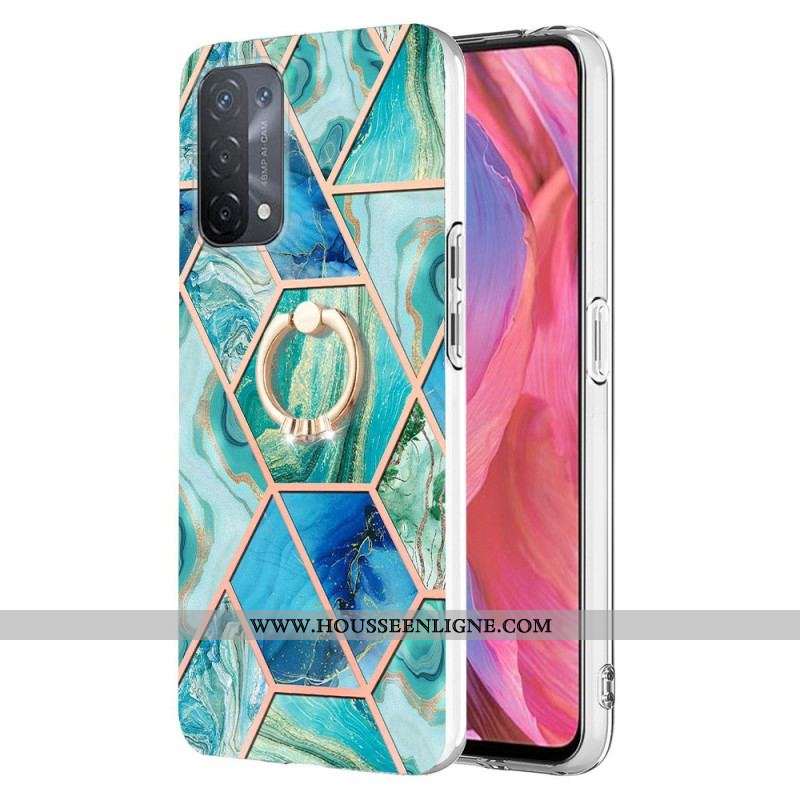 Coque Oppo A54 5G / A74 5G Marbre avec Anneau-Support