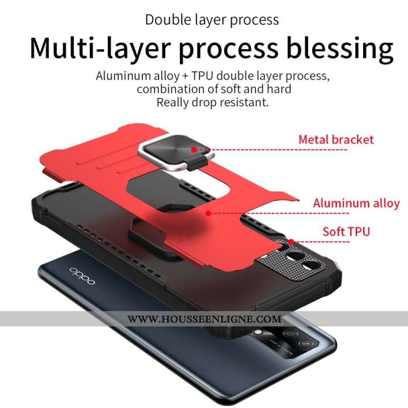 Coque Oppo A74 4G Détachable Anneau-Support