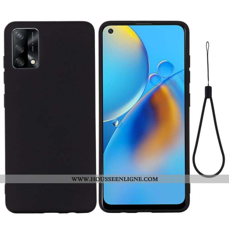 Coque Oppo A74 4G Silicone Liquide Avec Lanière