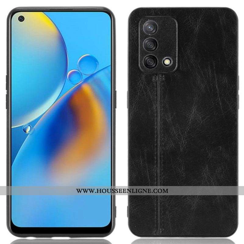 Coque Oppo A74 4G Style Cuir Coutures