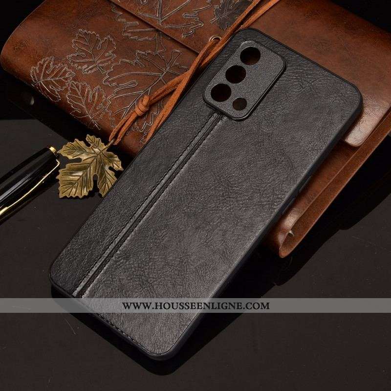 Coque Oppo A74 4G Style Cuir Coutures