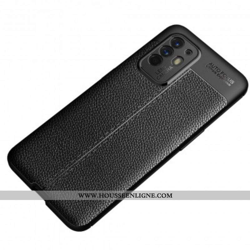 Coque Oppo A94 5G Effet Cuir LItchi