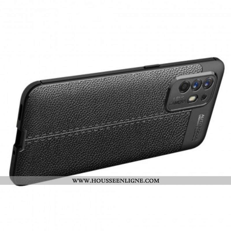 Coque Oppo A94 5G Effet Cuir LItchi
