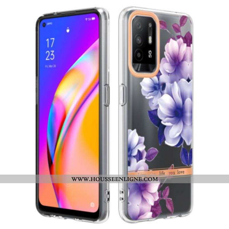 Coque Oppo A94 5G Fleurs Violettes