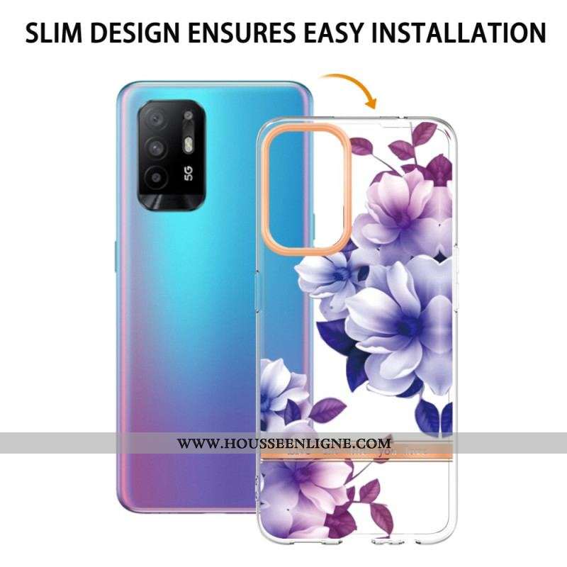 Coque Oppo A94 5G Fleurs Violettes
