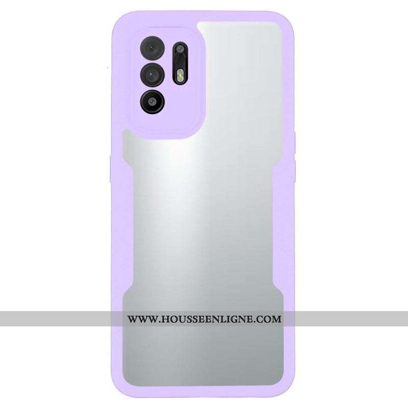 Coque Oppo A94 5G Hybride Rebords Colorés Transparents