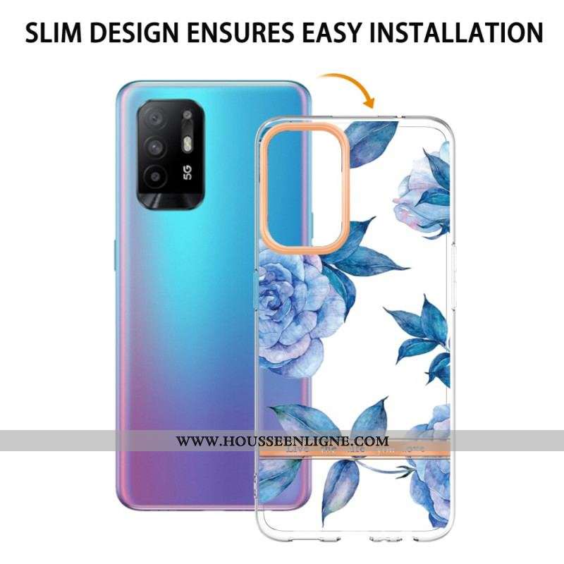 Coque Oppo A94 5G Transparente Fleurs Pivoines