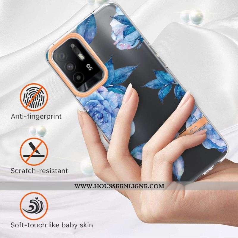 Coque Oppo A94 5G Transparente Fleurs Pivoines