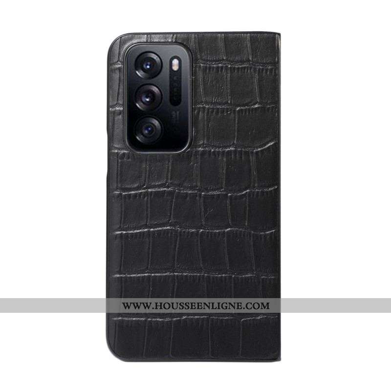 Coque Oppo Find N Cuir Véritable Cuir Design Crocodile