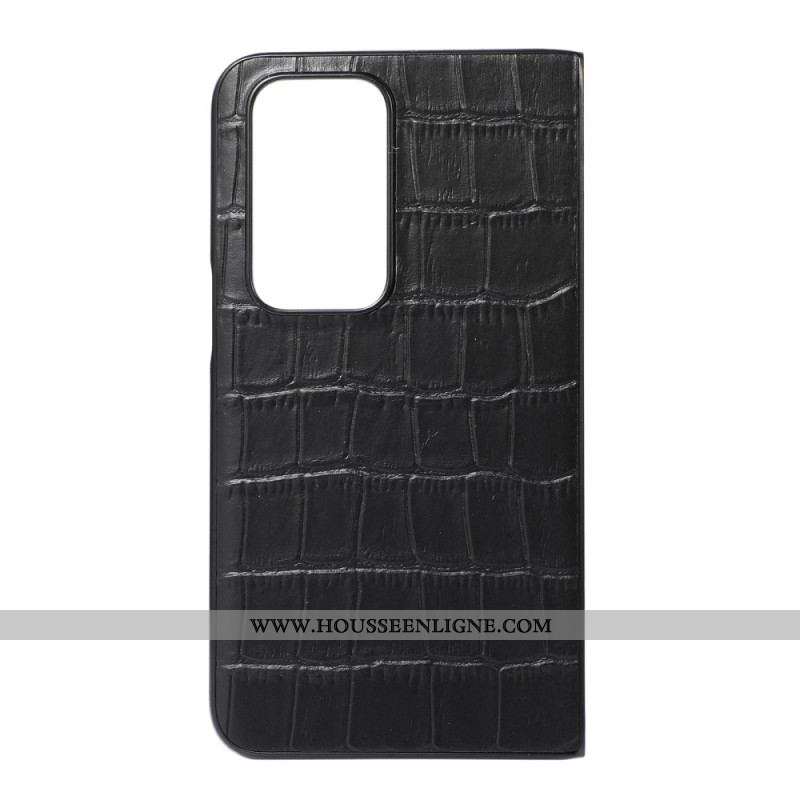 Coque Oppo Find N Cuir Véritable Cuir Design Crocodile