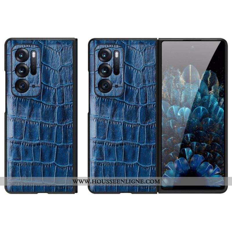Coque Oppo Find N Cuir Véritable Cuir Texture Crocodile